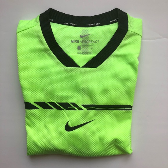 Nike Rafa Aeroreact Challenger Green Tennis Shirt - Picture 7 of 7